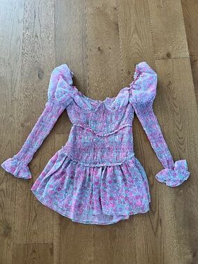 For Love And Lemons | Dresses | For Love Lemons Opal Metallic Sequins  Embroidered Shimmer Mini Dress | Poshmark